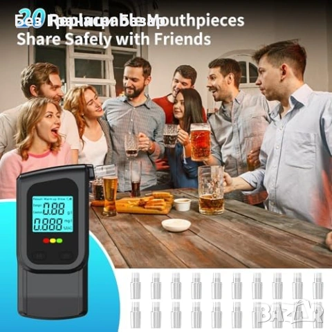 Нов Професионален дрегер с двоен сензор LCD дисплей 30 мундщука кола алкохол, снимка 6 - Друга електроника - 53888192
