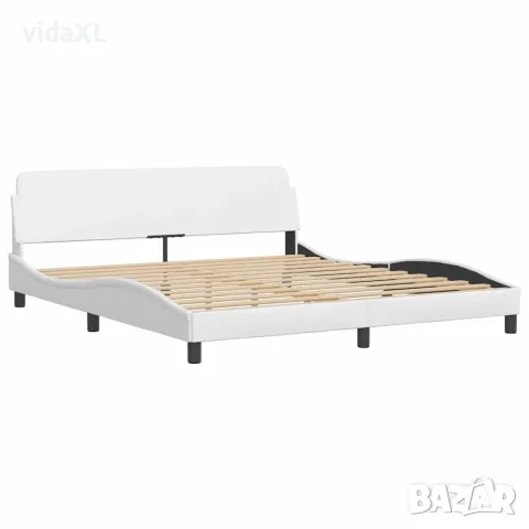 vidaXL Рамка за легло без матрак Zadar, бяла, 180x200 см, изкуствена кожа, снимка 7 - Спални и легла - 56146794