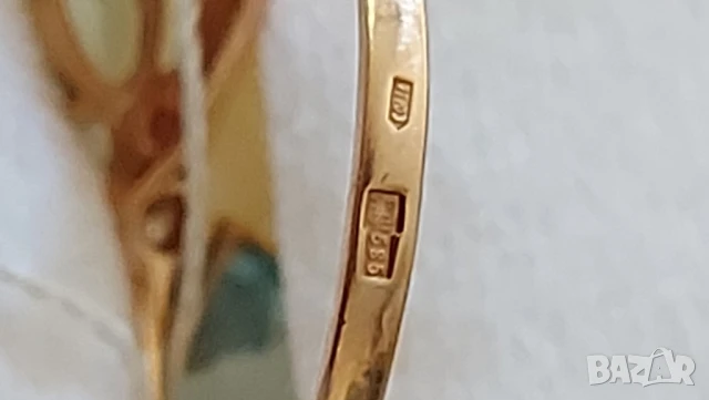 Руски златен пръстен с топази, снимка 6 - Пръстени - 50891571