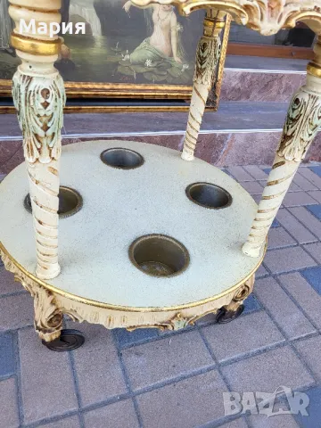 Италианска барокова количка за сервиране 012, снимка 3 - Антикварни и старинни предмети - 47938171
