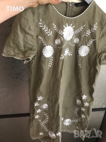 Прекрасна рокля на Зара с  бродерия , снимка 3 - Рокли - 38019666