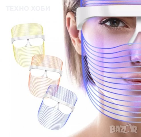 Козметична Фотонна LED маска за лице терапия за бръчки акне пори фотон, снимка 1 - Козметични уреди - 37602244