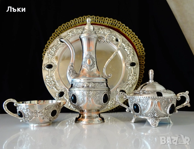 Посребрена медна каничка,чаша. , снимка 6 - Антикварни и старинни предмети - 51781247