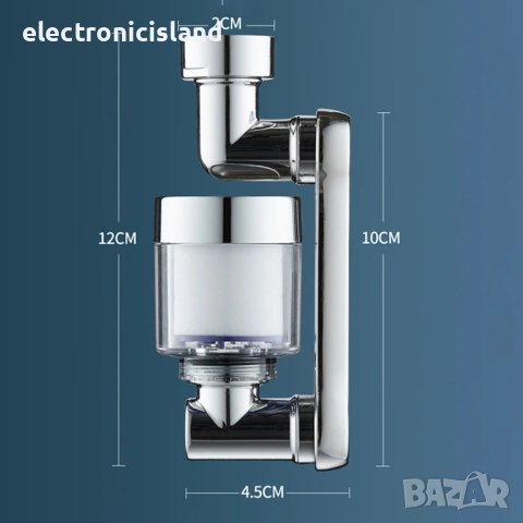 Система 1080 Въртящ се удължител с аератор и филтър за вода за смесител, снимка 2 - Други стоки за дома - 42882119