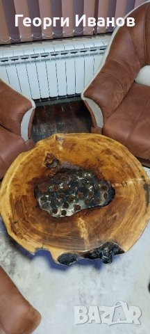 Холна Маса с епоксидна смола и светещ плот , снимка 7 - Маси - 44428427