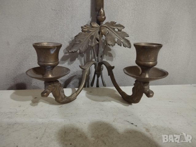 стар свещник за стена, снимка 2 - Други ценни предмети - 44725538