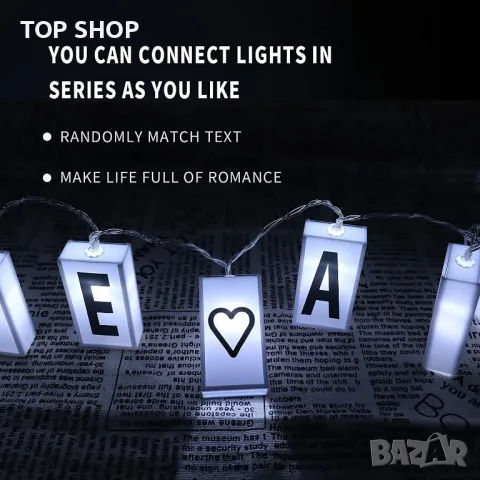 Светлинна верига от 20 кутиики + букви и цифри Seddex LED, снимка 6 - Декорация за дома - 48657264