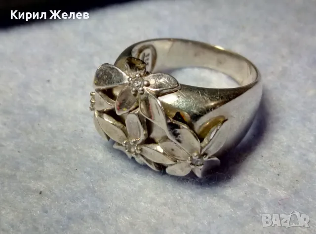 ТОКАШ - ПРЕЛЕСТЕН ФЛОРАЛЕН СКЪПОЦЕНЕН СРЕБЪРЕН ПРЪСТЕН СРЕБРО 925 TOKASH с ИСКРЯЩИ ЦИРКОНИ 13782, снимка 4 - Пръстени - 49913282
