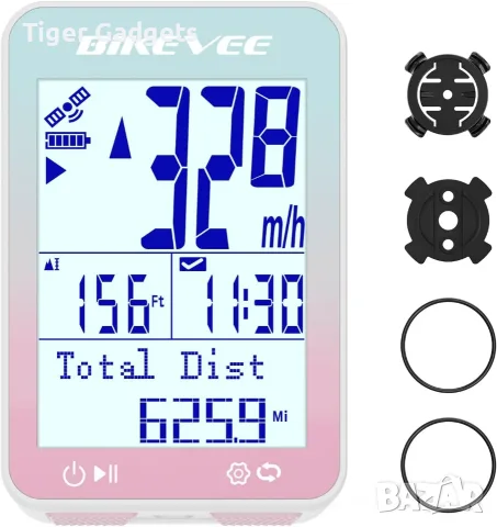 Bikevee GPS Bike Computer – безжичен велокомпютър с GPS, 2.4" LCD, IPX7 и автоматична подсветка
