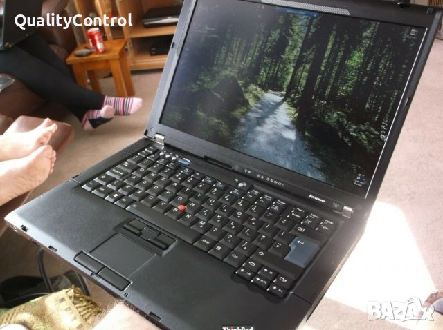 14" Бърз лаптоп Lenovo ThinkPad T61 - Двуядрен, 3GB Ram, 160GB диск, без батерия, снимка 1 - Лаптопи за дома - 37595316