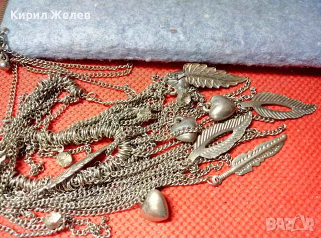 РАЗКОШНА ПОСРЕБРЕНА ОГЪРЛИЦА БЛАГОРОДНА СТОМАНА с ФЛОРАЛНИ и СЪРЦЕВИДНИ АРТ ВИСУЛКИ 39698, снимка 3 - Колиета, медальони, синджири - 47336465