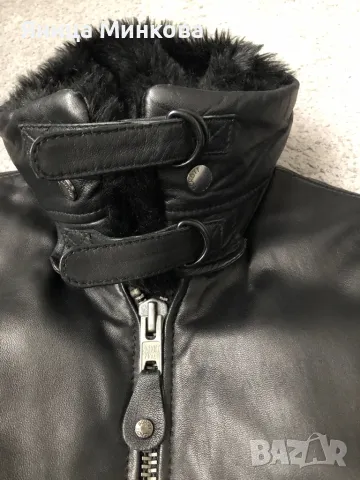 Дамско зимно яке, естествена кожа Schott, снимка 8 - Якета - 48294826