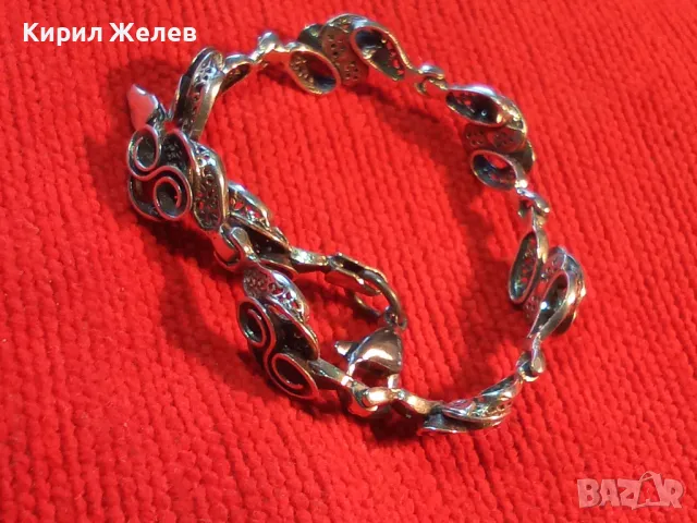 ИЗУМИТЕЛНО КРАСИВА АРТ СРЕБЪРНА ГРИВНА СРЕБРО 925 с БЯЛА ПОЗЛАТА Закопчалка БЛАГОРОДНА СТОМАНА 47484, снимка 12 - Гривни - 48492785