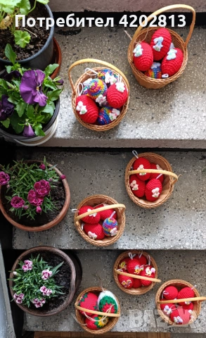 Ръчна изработка .Плетени  Великденски яйца , 8 см  