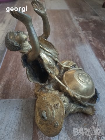 бронзова статуетка масив африкански музикант   19/1, снимка 6 - Статуетки - 44156520