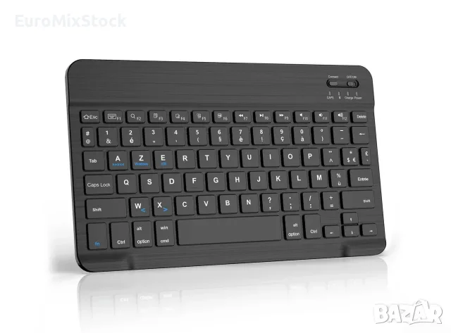 Ултра тънка безжична Bluetooth клавиатура Jademall, Презареждаема AZERTY подредба