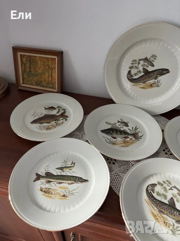 Немски порцеланов рибен сервиз , снимка 2 - Сервизи - 52403655