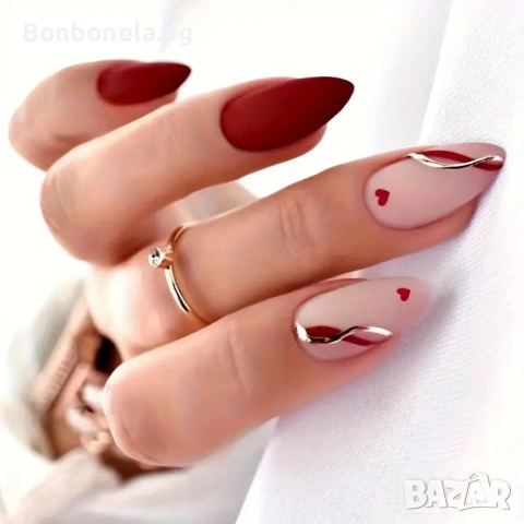 Самозалепващи изкуствени нокти Press On Nails, снимка 10 - Продукти за маникюр - 53033355