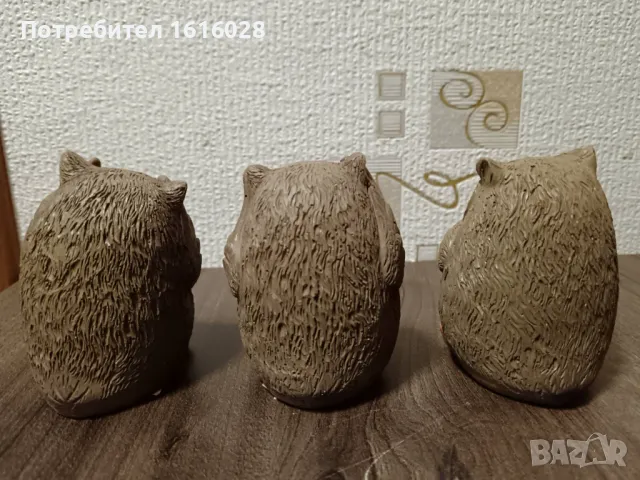 Малки фигурки на бухали,лисици и катеричка не чул,не видял,не разбрал за декорация., снимка 14 - Градински мебели, декорация  - 43148023