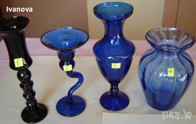 стъклени свещници и вази от цветно стъкло