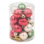 20 броя Комплект коледни топки, Зелени Червени и Шампанско, 3см, снимка 1 - Други стоки за дома - 42673212