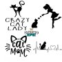 Стикер за кола с надпис Crazy cat lady Стикери/Лепенки за автомобили с котешки мотиви, снимка 2