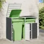 vidaXL Навес за 2 коша на колела, aнтрацит, 144x81x113 см, стомана, снимка 3