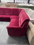 Червен ъглов диван от плат с ф-я сън и ел.лежанка "SC Classic", снимка 12