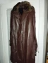Кожено палто шуба с вълнена подплата и кожена яка, всичко естествена кожа, снимка 4