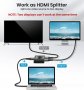   4K @60HZ HDMI сплитер-алуминиев двупосочен, 2 x 1/1 x 2, HDCP2.2 4K 3D за Xbox PS, РС, HDTV, снимка 3