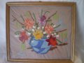 оригинална ръчно бродирана картина за стена период 1950г, снимка 2
