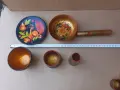 Рисувани дървени съдове ХОХЛОМА - 6 броя , Русия , СССР, снимка 1