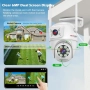 Нова Външна 360° Камера 6MP с Аларма, IP66 и Смарт Засичане охрана дом, снимка 2