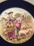 декоративна порцеланова чиния кобалт с позлата  Limoges 8/1, снимка 3