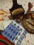 Стари-нови старинки, здрави,покривки,дървена рисувана чиния,лъжица,вретено,солница,кутия рисувана кр, снимка 1