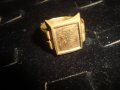 ВИНТИДЖ РЕТРО СТИЛ БРОНЗОВ МАСИВЕН КРАСИВ ПРЪСТЕН с ПОЗЛАТА 19197, снимка 7