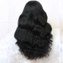 70 см Черна чуплива Yaki перука с дантела 13x4х1, снимка 3