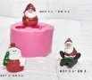 3D 3 Коледни фигурки Дядо Коледа Снежен Човек силиконов молд форма калъп гипс шоколад декор, снимка 1 - Форми - 38541490