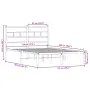 vidaXL Метална рамка за легло, без матрак, опушен дъб, 120x200 см, снимка 9