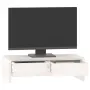vidaXL Поставка за монитор, бяла, 50x27x15 см, бор масив, снимка 4
