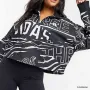 Adidas Allover Print Doubleknit Half Zip Sweatshirt - страхотно дамско горнище КАТО НОВО Л, снимка 3