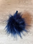 Тъмно синьо голямо пухено топче с косъм аксесоар за чанта или ключове 💙💙💙, снимка 2