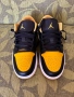 Нови мъжки обувки AIR JORDAN 1 LOW BLACK/YELLOW OCHRE-WHITE, снимка 9