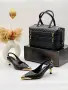 Chanel Елегантни Дамски Обувки С Нисък Ток (kitten heel) И Златисти Детайли Код SEM-485, снимка 4