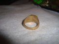 СТАР РЕТРО АРТ ДЕКО РЪЧНО ОРНАМЕНТИРАН ПОЗЛАТЕН ПРЪСТЕН от НЕРЪЖДАЕМА СТОМАНА с ПЕЧАТИ 585 14К 27573, снимка 14