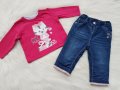Ватирани дънки и блуза 68-74см., снимка 5