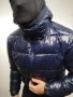 Яке Marina Militare Hooded Shiny Down Jacket – Размер L – Синьо – Отлично състояние, снимка 5