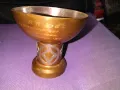 Медна купа винтидж за 1-во място от турнир по бридж в София 1989г Н-100мм и фи 100мм, снимка 4