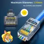 Комплект от 20 броя RJ45 CAT6/CAT5e конектори позлатени 8P8C модулни щекери UTP FTP Ethernet мрежи, снимка 2