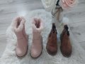 Естествена кожа детски обувки TIMBERLAND,  розови ботуши с пух , снимка 2